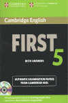 CAMBRIDGE ENGLISH FIRST 5 STUDENT BOOK PACK WITH ANSWERS AND 2 AUDIO CDS