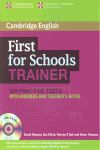 FIRST FOR SCHOOLS TRAINER BOOK WITH ANSWERS AND TEACHERS NOTES