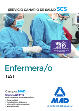 2019 ENFERMERA/O DEL SERVICIO CANARIO DE SALUD. TEST