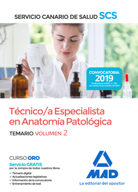 2019 TEMARIO 2 TCNICO;A ESPECIALISTA EN ANATOMA PATOLGICA DEL SERVICIO CANARIO DE SALUD