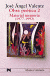 OBRA POETICA 2-MATERIAL MEMORIA(1977-1992)