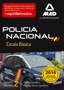 POLICIA NACIONAL TEMARIO VOL. 2 2016