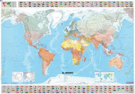 MAPA PLASTIFICADO EL MUNDO 100X144 MAPA PLASTIFICADO EL MUNDO 100X144