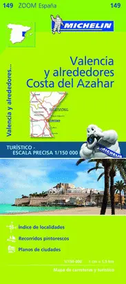 VALENCIA Y ALREDEDORES. COSTA DEL AZAHAR. MAPA ZOOM