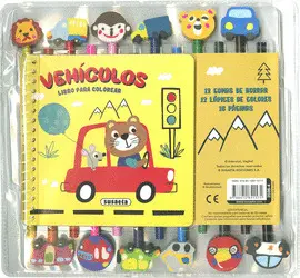 VEHICULOS.COLOREAR. CON 12 LAPICES Y GOMAS