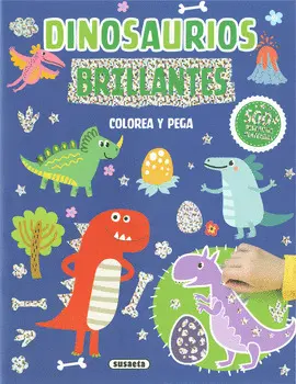 Dinosaurios Brillantes. Colorea y Pega