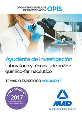 AYUDANTES DE INVESTIGACIÓN DE LOS ORGANISMOS PÚBLICOS DE INVESTIGACIÓN. LABORATO