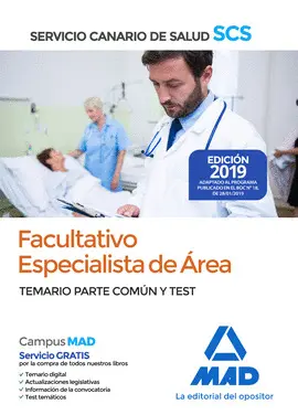 2019 FACULTATIVO ESPECIALISTA DE ÁREA DEL SERVICIO CANARIO DE SALUD. TEMARIO PARTE CO