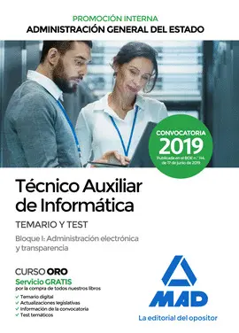 2019TÉCNICO AUXILIAR DE INFORMÁTICA DE LA ADMINISTRACIÓN GENERAL DEL ESTADO