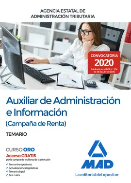 AUXILIAR DE ADMINISTRACION E INFORMACION (CAMPAÑA DE RENTA) DE LA AGENCIA ESTATA