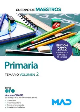 2022 Cuerpo de Maestros. Primaria Temario 2