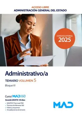 Temario 5 Administrativo;A del Estado. Bloque Vi. Acceso Libre