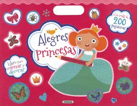 ALEGRES PRINCESAS (COLOREAR Y PEGATINAS)