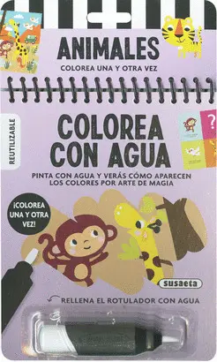 ANIMALES. COLOREA CON AGUA