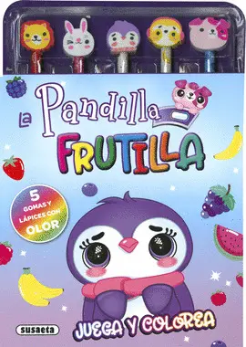 LA PANDILLA FRUTILLA. 5 GOMAS Y LAPICES CON OLOR
