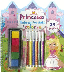 PRINCESAS. PINTA CON LOS DEDOS Y COLOREA