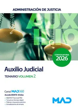 2026 Auxilio Judicial Temario Vol 2 Administración de Justicia