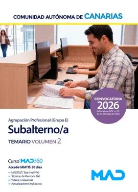 2026 T2 Subalternos de la Comunidad Autónoma de Canarias