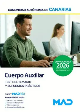 2026 Test y Supuestos Practicos Auxiliar Administrativo de la Comunidad Autonoma